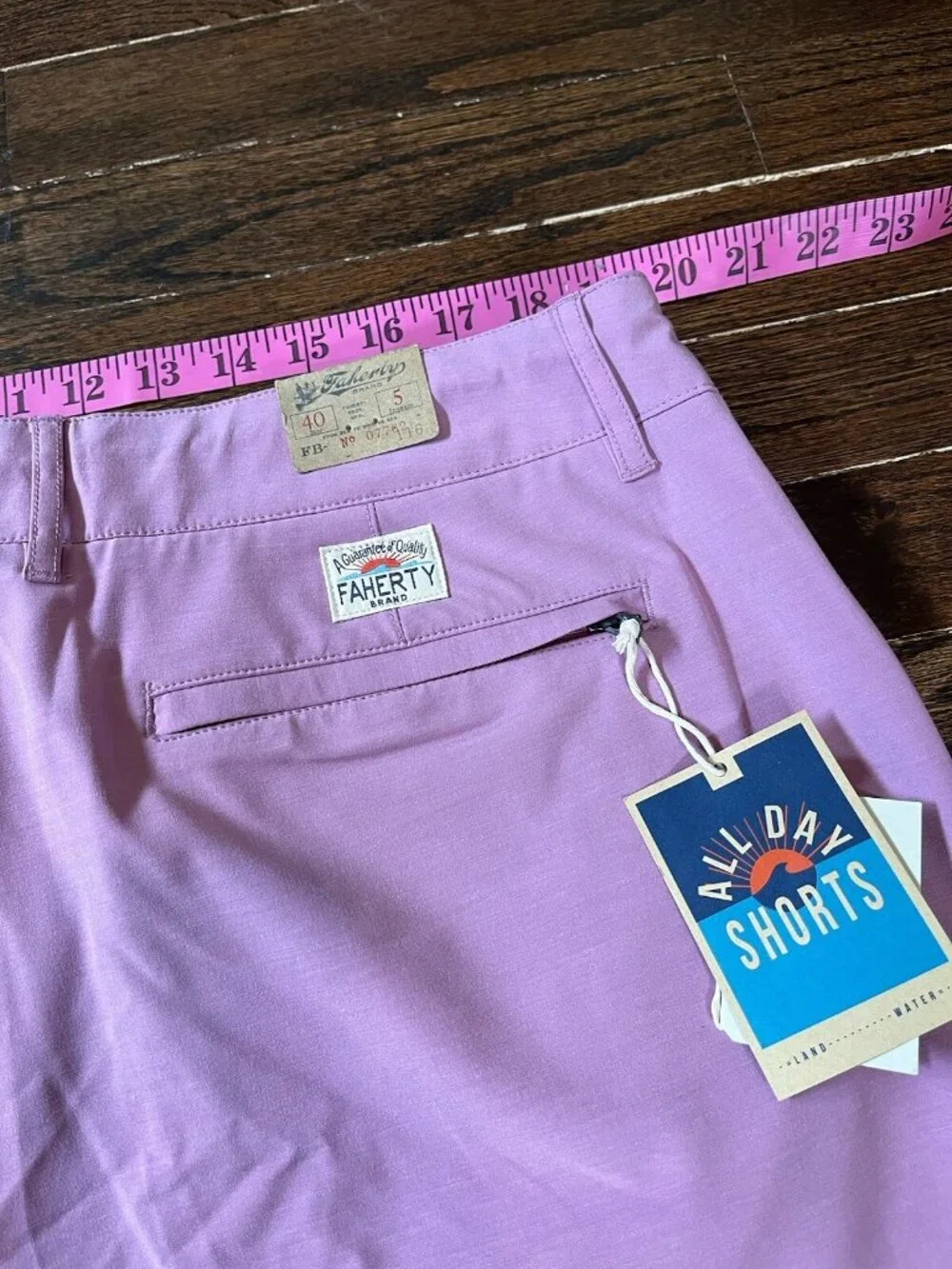NWT FAHERTY $98 Men's All Day Shorts in Light Orchid Size 40 5